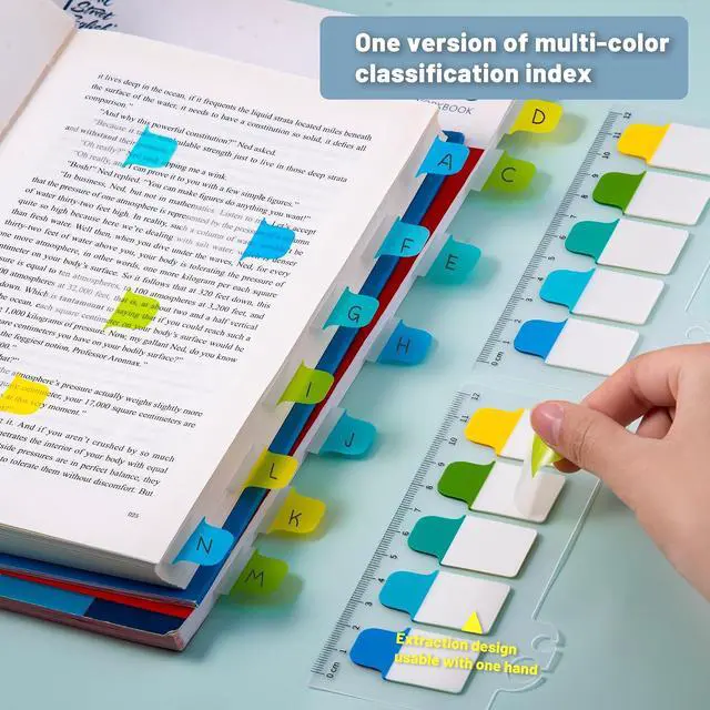 Alt view image 6 of 7 - Golcellia 6 Pcs Sticky Tabs - 600 Sheets 5 - Color Notebook Index Tabs - Sticky Flags, Page Tabs - Durable Divider & Binder Tabs for Books & Bibles