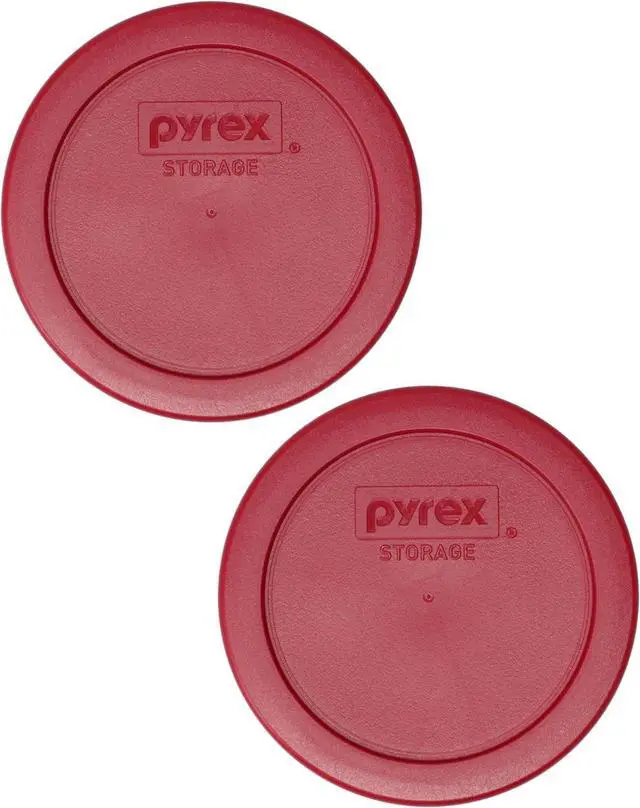 Main image of Pyrex 7200-PC 2-Cup Sangria Red Food Storage Lid (2-Pack) - Made in USA | BPA-Free Plastic | Meal Prep | Covers | Non-Porous Surface | Refrigerator Safe | Freezer Safe | Dishwasher Safe