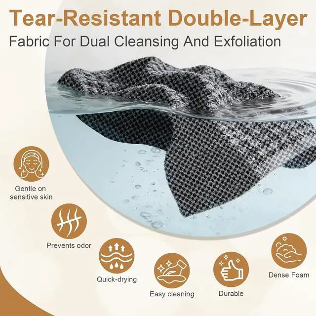 Alt view image 2 of 7 - Blissal Exfoliating Shower Towel,Advanced Exfoliating Microfiber Towel,2-in-1 Exfoliation Towels,Premium Scrub Bathroom Towel Set,Body Scrubber with 2 Sides for All Skin Types (Black)