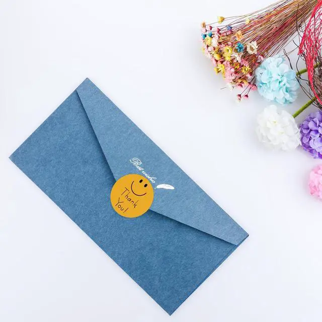 Alt view image 4 of 7 - 500 Smiley Thank You Stickers, 1 Inch Self-Adhesive Stickers for Envelopes, Holiday Cards, Gift Bags and Small Business Packaging (1 Pack)
