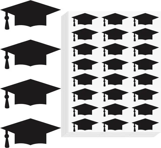 Main image of Anwyll Graduation Cap Stickers 2026-600Pcs Black Graduation Hat Stickers Self-Adhesive Graduations Envelope Seal Sticker Congrats Grad Cap Sticker Class of 2026 for Senior College Grad Party Favor