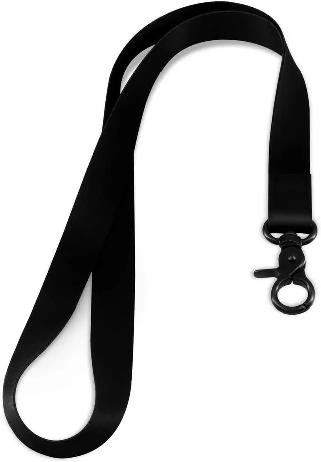 Main image of Lanyard, Long Key Lanyard, Id Badge Lanyard for Women and Men, Cute Cool Lanyard Strap for Car Keys, Card Holder, Whistle, Keychain, Wallet (Pure Black)
