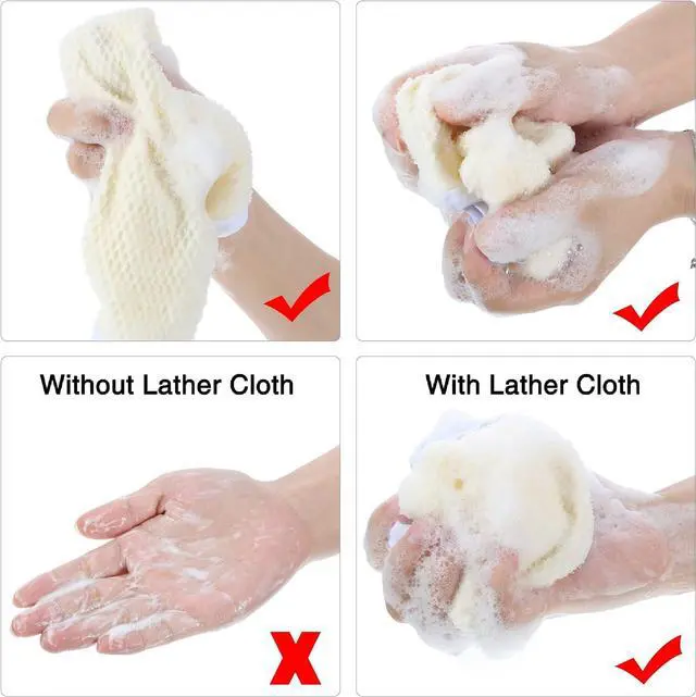 Alt view image 4 of 6 - Blulu 5 Pcs Exfoliating Washcloth Set, Dual Sided for Face and Body, Bath Scrub Wash Cloth for Shower, Soft Body Exfoliating Cloth for Skin Care and Daily Use, 10.23 x 8.27 Inch