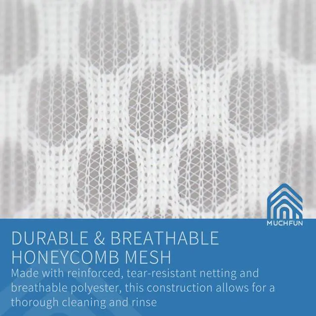 Alt view image 3 of 6 - Muchfun 3Pcs Durable Honeycomb Mesh Laundry Bags for Delicates 12x16 Inches | (3 Medium)