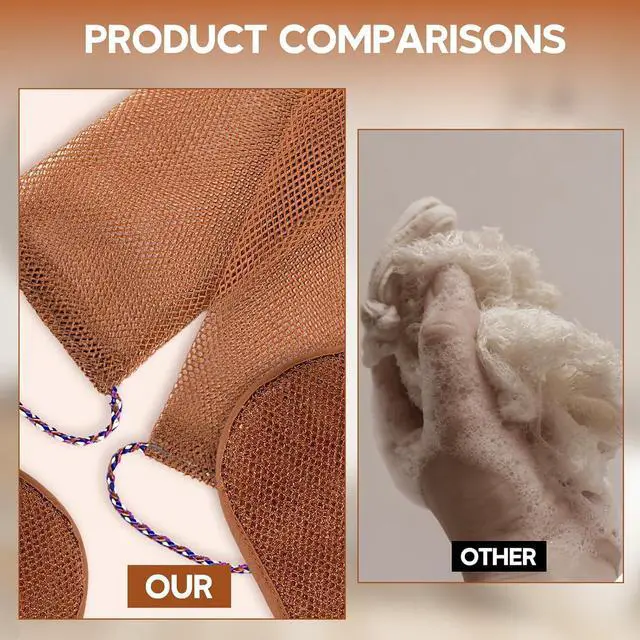 Alt view image 7 of 7 - 4 PCS African Net Sponge with Handles, Exfoliating African Net Washcloth for Face & Back