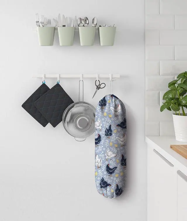 Alt view image 4 of 6 - Chicken Grocery Bag Holder,Animal Plastic Bag Organizer Storage,Chicken Theme Kitchen Decor 23"x9"
