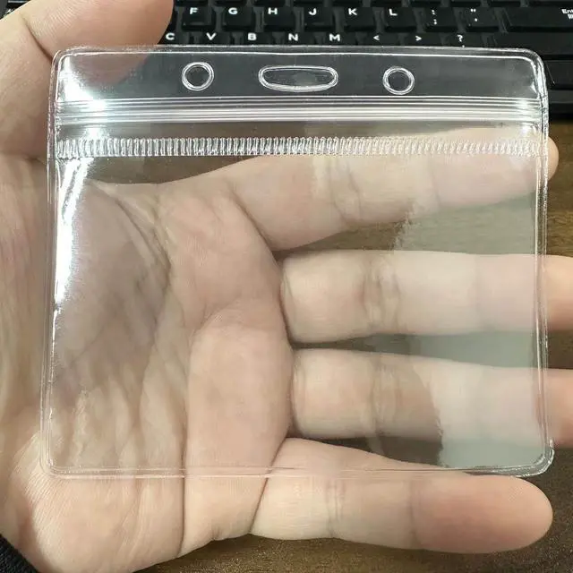 Alt view image 2 of 6 - 10 Pack Badge Holder ID Card Holder,Waterproof Name Badge Holders, Clear Horizontal Card Badge Holder (3.5x2.4 Inch)