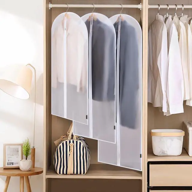 Alt view image 5 of 7 - BALEINE 2PK Garment Bags for Hanging Clothes, 40" Suit Bag for Closet | Tear Resistant PEVA Material, Dust & Moisture Protection, Wrinkle-Free Storage, Smooth Glide Zipper, Translucent Design