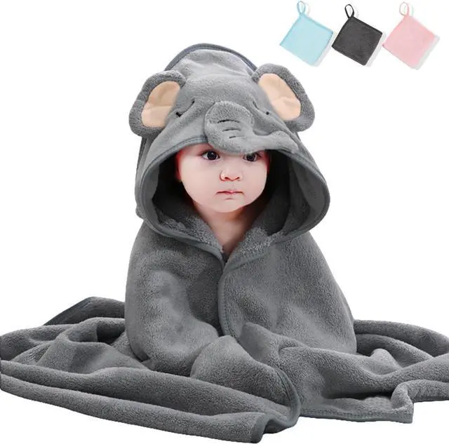Main image of Baby Hooded Towel,31 * 31 in Toddler Bath Towels and Washcloths Set for Newborn Babies,Toallas de Baño para Bebe,Organic Infant Kids Boy Essentials 1-3