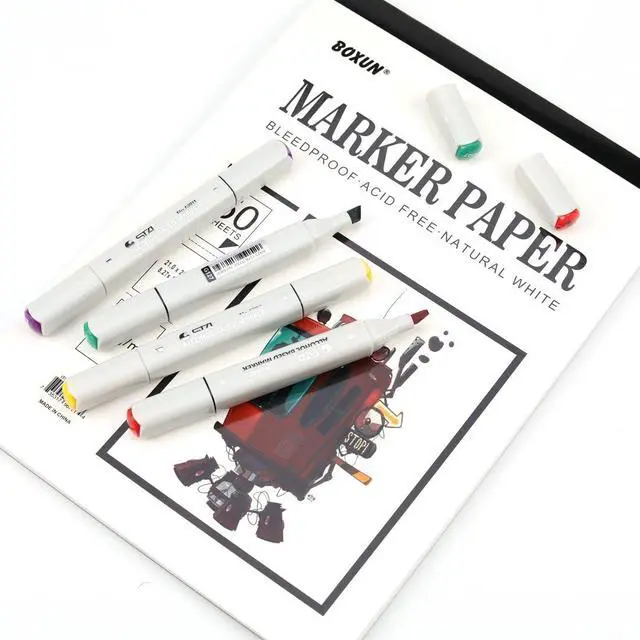 Alt view image 3 of 6 - BOXUN Premium 50 Sheets Sketch Marker Paper Pad, Bleedproof Artist Drawing Paper, 8.27 x 11.69 Inch