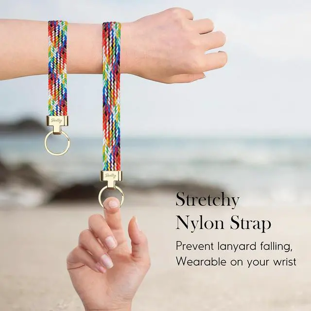 Alt view image 6 of 7 - Wristlet Lanyard, Stretchy Keychain Holder, Original Elastic Anti-Drop Design Keyring