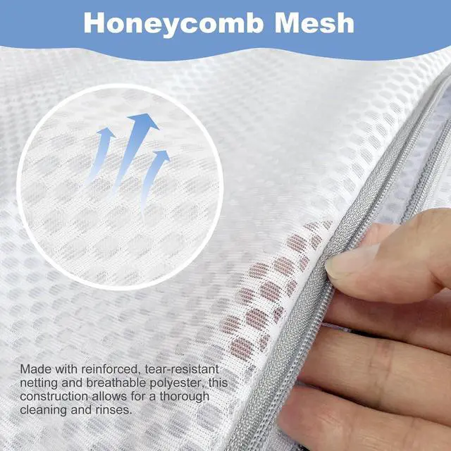 Alt view image 3 of 7 - Laundry Bags Mesh Wash Bags for Delicates, Upgraded Honeycomb & Fine Mesh, Extra Durable with Sturdy Zippers, Protect Clothes in Washing Machine Essentials for Home, College & Dorm, 12 x 16 in 4-Pack