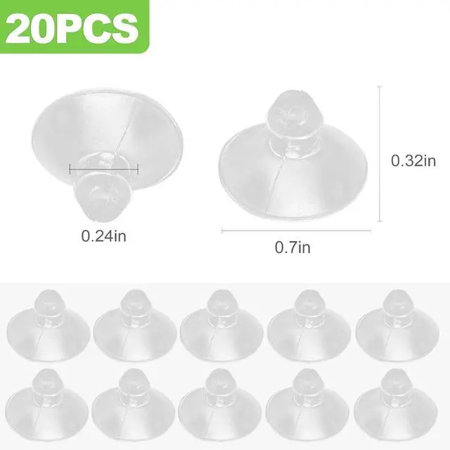 Alt view image 2 of 6 - 20 Pack 18mm/0.7" Transparent Anti-Collision Suction Cups for Glass Table Tops, Furniture, Desk, Without Hooks