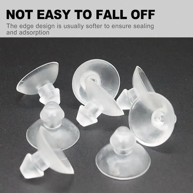 Alt view image 4 of 6 - 20 Pack 18mm/0.7" Transparent Anti-Collision Suction Cups for Glass Table Tops, Furniture, Desk, Without Hooks