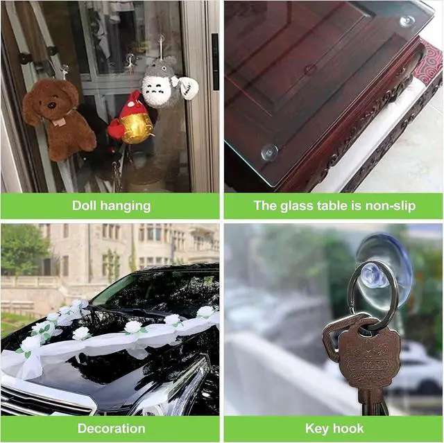 Alt view image 6 of 6 - 20 Pack 18mm/0.7" Transparent Anti-Collision Suction Cups for Glass Table Tops, Furniture, Desk, Without Hooks