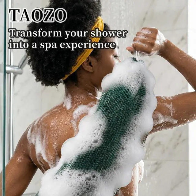 Alt view image 4 of 7 - African Net Sponge Authentic African Exfoliating Net Sponge with Knots African Bath Sponge Scrub African Shower Net Wash Body Scrubber