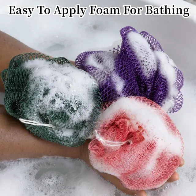 Alt view image 5 of 7 - African Net Sponge Authentic African Exfoliating Net Sponge with Knots African Bath Sponge Scrub African Shower Net Wash Body Scrubber