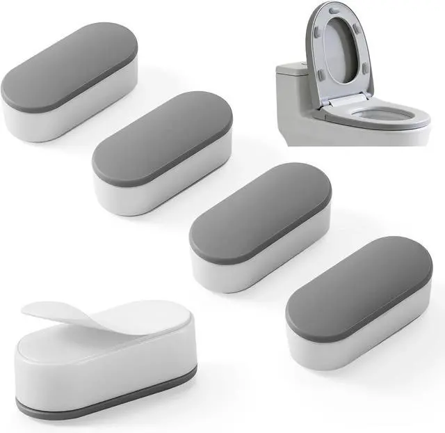 Main image of 5 PCS Toilet Seat Bumpers for Bidet Attachment with Adhesive | Universal Non-Slip Toilet Seat Spacers for Bidet and Toilet Lid, Universal Fit for Home and Commercial Bathrooms