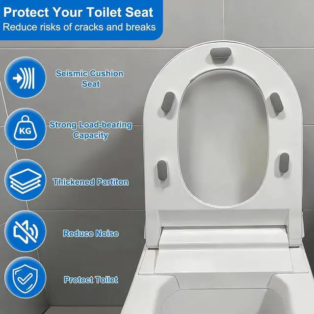 Alt view image 4 of 7 - 5 PCS Toilet Seat Bumpers for Bidet Attachment with Adhesive | Universal Non-Slip Toilet Seat Spacers for Bidet and Toilet Lid, Universal Fit for Home and Commercial Bathrooms