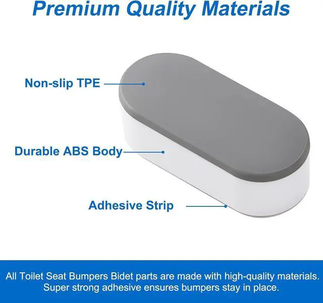 Alt view image 5 of 7 - 5 PCS Toilet Seat Bumpers for Bidet Attachment with Adhesive | Universal Non-Slip Toilet Seat Spacers for Bidet and Toilet Lid, Universal Fit for Home and Commercial Bathrooms