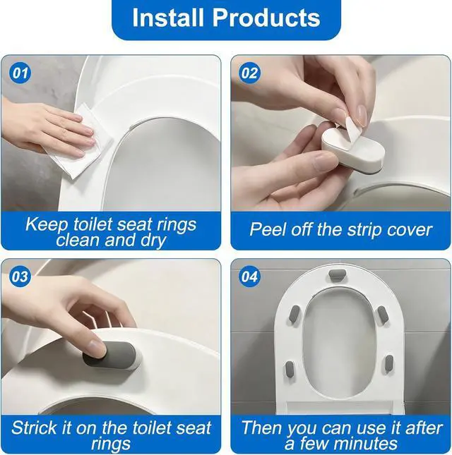 Alt view image 6 of 7 - 5 PCS Toilet Seat Bumpers for Bidet Attachment with Adhesive | Universal Non-Slip Toilet Seat Spacers for Bidet and Toilet Lid, Universal Fit for Home and Commercial Bathrooms