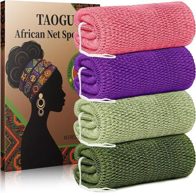 Main image of African Net Sponge Authentic African Exfoliating Net Sponge African Bath Sponge African Scrub Shower Wash Long Net Rag African Body Scrubber