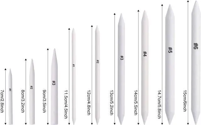 Alt view image 2 of 7 - FEBSNOW 12Pcs Blending Stumps and Tortillions Sticks for Art Drawing | Spiral Wound Paper, Assorted Size Drawing Tools, Smooth Smudging and Blending, Student Artist Charcoal Sketching Supplies