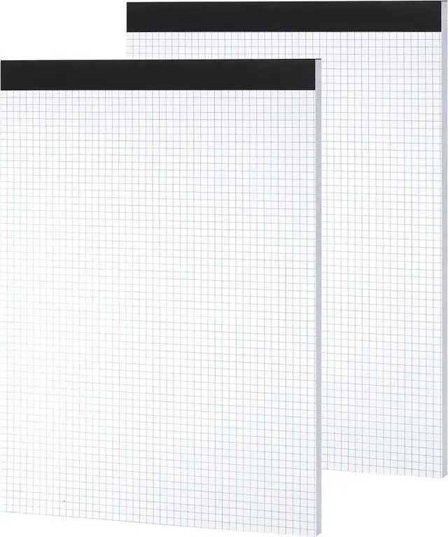 Main image of Thboxes Graph Paper Pad 2 Pack, 11.6 x 8.5 In, 4x4 Grid, 30 Sheets | 80 Gsm Fsc-Certified Paper, Easy-Tear Pages, Smooth Double-Sided Sheets For Drawing, Math, Notes, And Planning