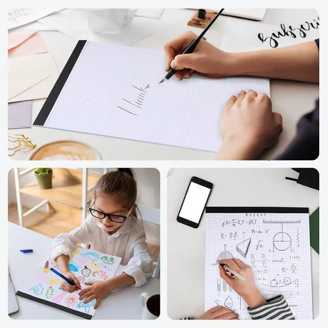 Alt view image 6 of 7 - Thboxes Graph Paper Pad 2 Pack, 11.6 x 8.5 In, 4x4 Grid, 30 Sheets | 80 Gsm Fsc-Certified Paper, Easy-Tear Pages, Smooth Double-Sided Sheets For Drawing, Math, Notes, And Planning
