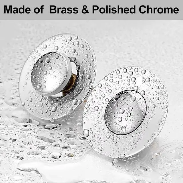 Alt view image 7 of 7 - All Brass Metal Sink Stopper with Hair Catcher | Universal Bathroom Drain Strainer | Anti Clog Filter Basket, Polished Chrome, Fit for 1.08-1.5 Inch Sink Drain Hole