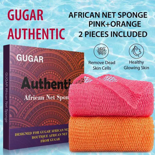 Alt view image 2 of 7 - African Net Sponge Authentic African Exfoliating Net Real African Bath Sponge Body Scrub Net Long Rag Net Shower Scrubber