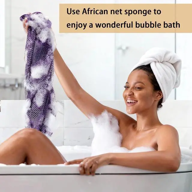 Alt view image 6 of 6 - African Net Sponge Authentic, Exfoliating Bath Sponge, Pink | Body Scrubber Shower Loofah, Daily Use, Travel Portable Bath Essentials