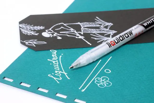 Alt view image 3 of 7 - Liquidraw White Gel Pens - Set of 3 | 0.8 mm Fine Point Gel Pen For Artists | Ideal for Highlighting, Coloring, Drawing, Writing & Sketching | Ideal For Writing On Black Paper | Must-Have Art Supplies