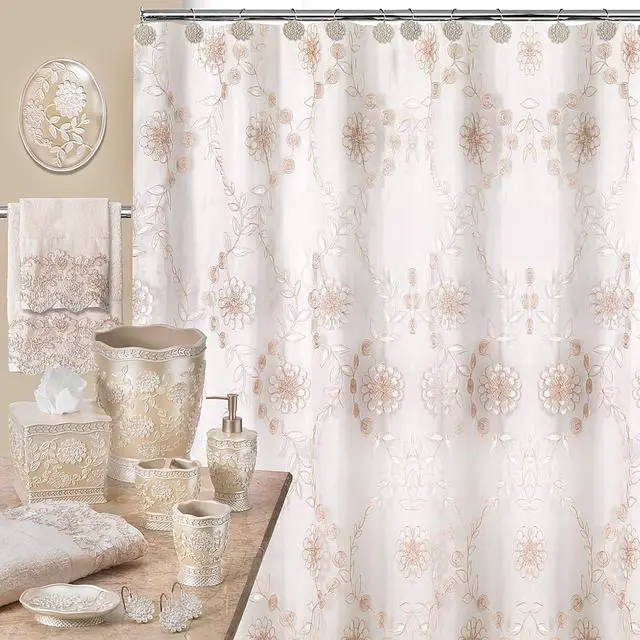 Alt view image 5 of 5 - Zahari Home Rose Vine Shower Hooks Set - Curtain Rings with Unique Design - 12 Resin Hooks for Customizing Your Shower Space