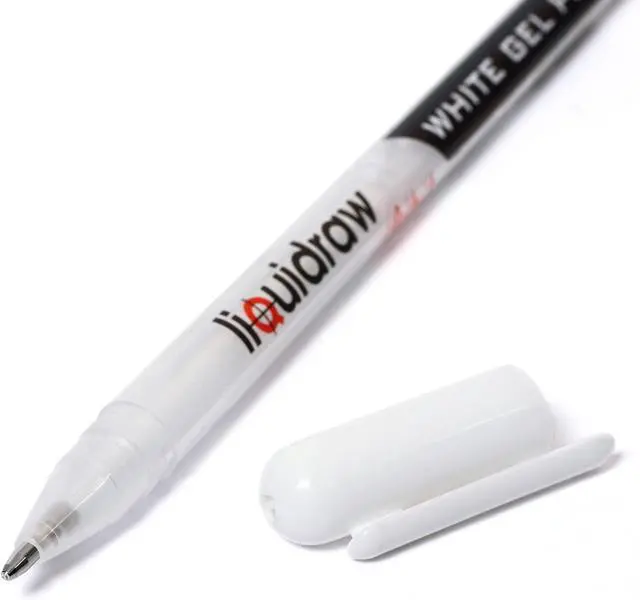 Alt view image 6 of 7 - Liquidraw White Gel Pens - Set of 3 | 0.8 mm Fine Point Gel Pen For Artists | Ideal for Highlighting, Coloring, Drawing, Writing & Sketching | Ideal For Writing On Black Paper | Must-Have Art Supplies