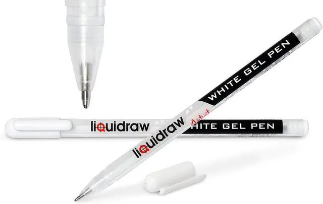 Alt view image 7 of 7 - Liquidraw White Gel Pens - Set of 3 | 0.8 mm Fine Point Gel Pen For Artists | Ideal for Highlighting, Coloring, Drawing, Writing & Sketching | Ideal For Writing On Black Paper | Must-Have Art Supplies