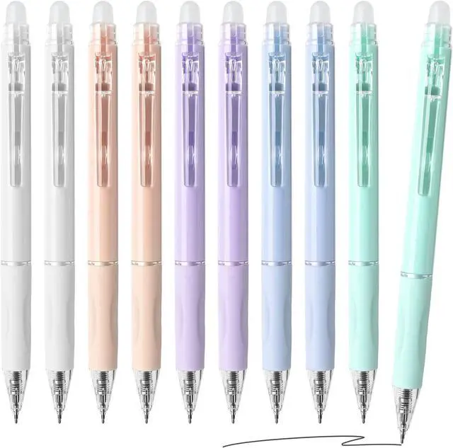Main image of Temiary 10 Pcs Retractable Erasable Gel Pens, Black Ink Fine Point 0.5 mm | Make Mistakes Disappear, Smooth Writing Gel Pen with Eraser for Journaling Note Taking Marking Planner Crossword Puzzles