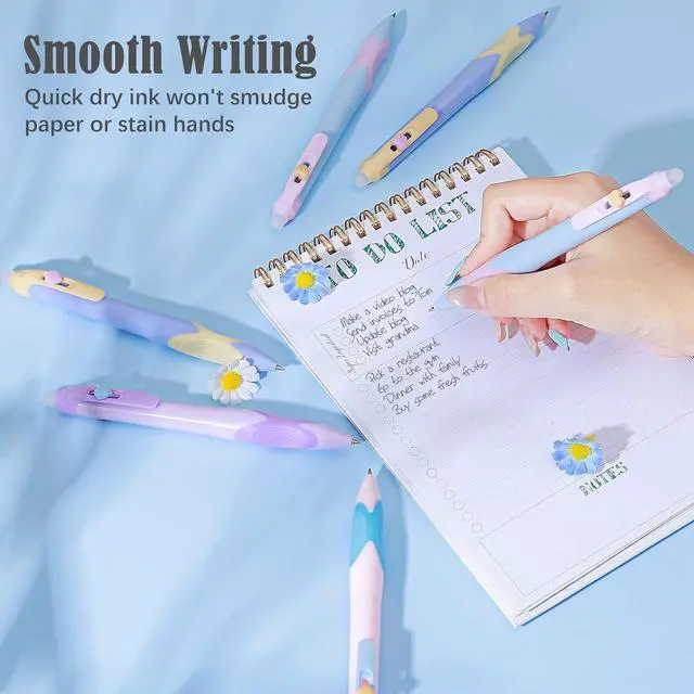 Alt view image 3 of 7 - BAYTORY 8Pcs Erasable Pens, 0.5mm Black Gel Ink Pen with Comfortable Grip | Make Mistakes Disappear, Aesthetics Pens Smooth Writing for Note Taking Marking Planner (Black Ink)