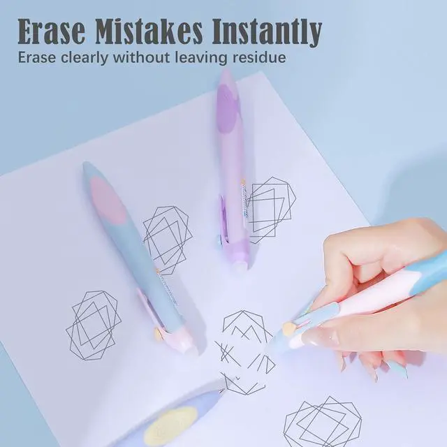 Alt view image 5 of 7 - BAYTORY 8Pcs Erasable Pens, 0.5mm Black Gel Ink Pen with Comfortable Grip | Make Mistakes Disappear, Aesthetics Pens Smooth Writing for Note Taking Marking Planner (Black Ink)