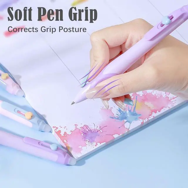 Alt view image 6 of 7 - BAYTORY 8Pcs Erasable Pens, 0.5mm Black Gel Ink Pen with Comfortable Grip | Make Mistakes Disappear, Aesthetics Pens Smooth Writing for Note Taking Marking Planner (Black Ink)