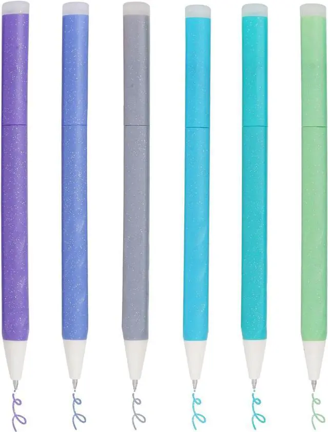 Alt view image 3 of 7 - 6 Colors Erasable Glitter Gel Pen Remove Without Leaving a Trace | 0.7mm Ballpoint Pen Tip Shimmer Sparkle Pens Rotary Design Glitter Gel Pen for Adult Coloring, Journaling & Art Crafts