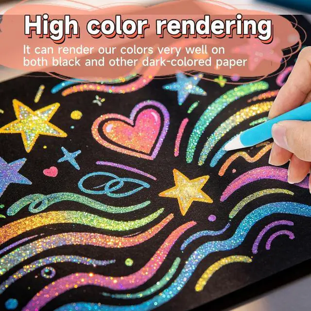 Alt view image 7 of 7 - 6 Colors Erasable Glitter Gel Pen Remove Without Leaving a Trace | 0.7mm Ballpoint Pen Tip Shimmer Sparkle Pens Rotary Design Glitter Gel Pen for Adult Coloring, Journaling & Art Crafts