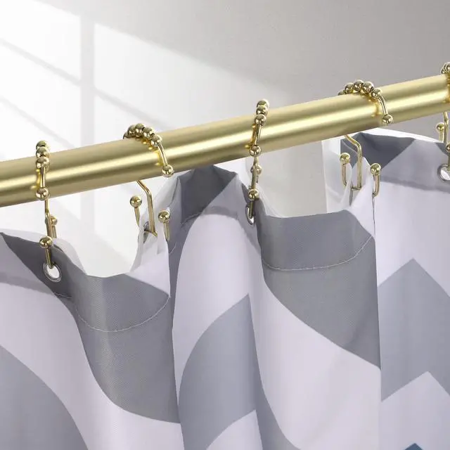 Alt view image 3 of 6 - TOPROD Shower Curtain Hooks Rings Shower Curtain Hangers for Bathroom Hooks | Gold,Stainless Steel,Rust Proof ,Durable,Free Gliding, Kitchen, Wardrobe,Set of 12