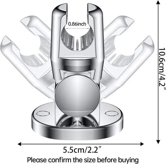 Alt view image 4 of 7 - Shower Head Holder,Screw Mounted Shower Holder,Chrome Polished | Adjustable Handheld Shower Head Bracket, Wall Mounted Shower Holder for Universal Wall Bathroom with Wall Anchors Screws