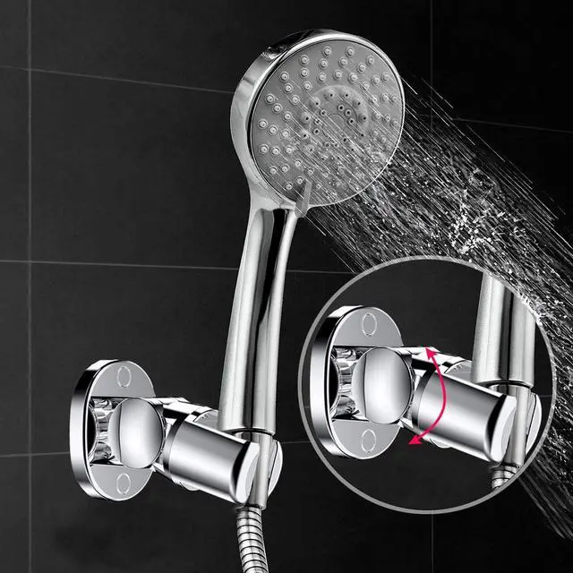 Alt view image 5 of 7 - Shower Head Holder,Screw Mounted Shower Holder,Chrome Polished | Adjustable Handheld Shower Head Bracket, Wall Mounted Shower Holder for Universal Wall Bathroom with Wall Anchors Screws