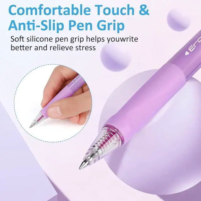 Alt view image 4 of 7 - Solati 12 Colors Erasable Gel Pens, Fine Point 0.7mm Colored Erasable Pens | Make Mistakes Disappear, Assorted Color Inks for Writing, Journaling, Taking Notes, School Office Home (12colors)