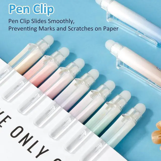 Alt view image 6 of 7 - Solati 12 Colors Erasable Gel Pens, Fine Point 0.7mm Colored Erasable Pens | Make Mistakes Disappear, Assorted Color Inks for Writing, Journaling, Taking Notes, School Office Home (12colors)