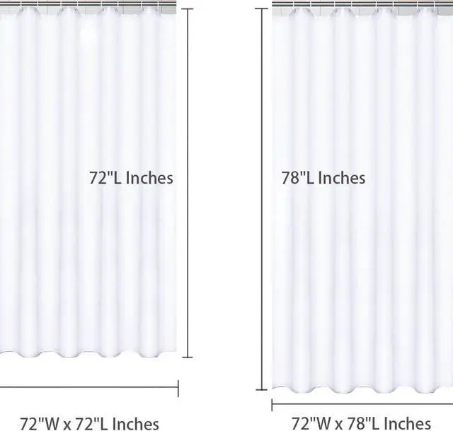Alt view image 7 of 7 - Hibate Black Fabric Shower Curtain Liners (72x78 Inches), Extra Long Weighted Hem Cloth Shower Liner, Hotel Quality Machine Washable Water Resistant Bath Curtain with 12 Hooks, Non-Toxic & Rustproof