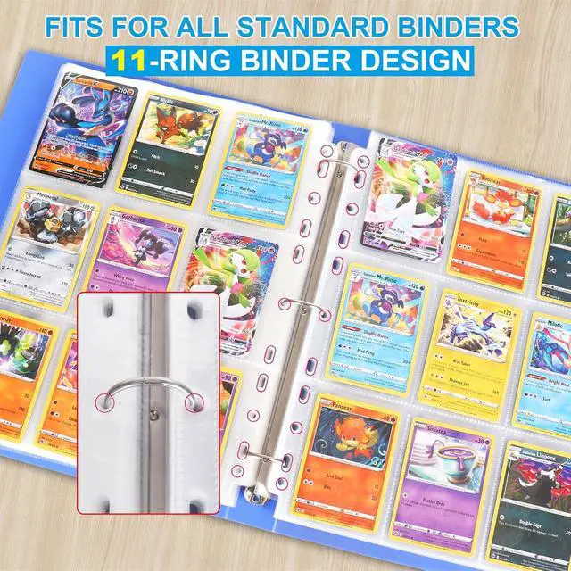Alt view image 3 of 7 - ABLY 720 Pocket Double Sided Card Sleeves, 9-Pocket, for 3 Ring Binder | 40 pages, trading card protector sheets for Pokemon, baseball, Skylanders, clear plastic, fit 3-ring binder
