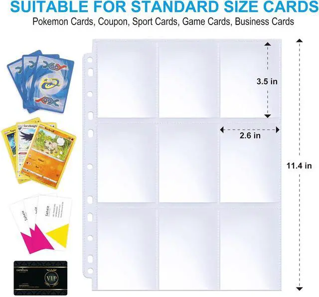 Alt view image 4 of 7 - ABLY 720 Pocket Double Sided Card Sleeves, 9-Pocket, for 3 Ring Binder | 40 pages, trading card protector sheets for Pokemon, baseball, Skylanders, clear plastic, fit 3-ring binder